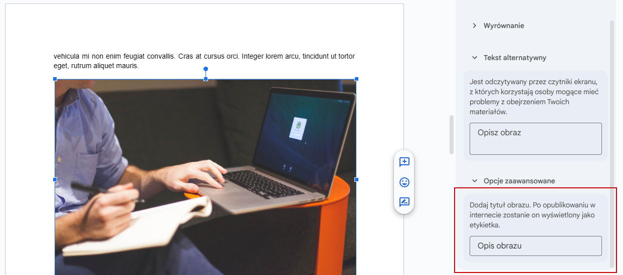 Tutaj dodajemy opis obrazka który wstawiliśmy do tekstu.